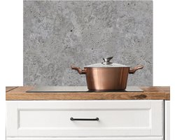 Spatscherm keuken 90x60 cm - Kookplaat achterwand - Beton print - Grijs - Muurbeschermer - Spatwand fornuis - Hoogwaardig aluminium - Wanddecoratie industrieel