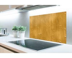 Spatscherm Keuken - Kookplaat Achterwand - Spatwand Fornuis - 90x60 cm - Verf - Patronen - Oker - Aluminium - Wanddecoratie - Muurbeschermer - Hittebestendig