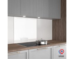 Spatwand - Afzuigkap achterwand - AURYS - Glas - Extra wit - Wit gelakt - 700 x 600 - 6 mm