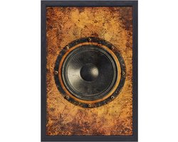 Speaker portret - Elektronica schilderijen - Schilderij op canvas Hout - Klassiek schilderijen - Muurdecoratie canvas met baklijst - Muurdecoratie slaapkamer canvas met baklijst 75x100 cm