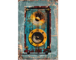 Speaker poster - Elektronica tuinposter - Tuinposters Achtergrond - Tuinschilderij voor buiten - Poster tuin - Wanddecoratie tuinposter 60x90 cm