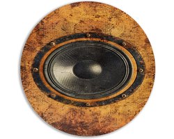 Speaker wandschaal - Elektronica muurcirkel - Wandcirkel Hout - Wanddecoratie klassiek - Muurcirkel - Kunstwerken schilderij muurcirkel forex 80x80 cm