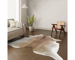 SPECIAAL unieke bruine koeienhuid vloerkleed - Camel koeienkleed beige koeienvel - dierenhuid dierenvel koehuid