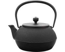 Special Leaves - Theepot Gietijzer - Inclusief RVS Thee Filter - 1.2 liter - Zwart - Authentieke Japanse Theepot