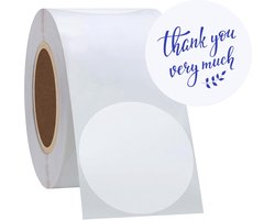 Speciale Blauw Thermische Labels - Multifunctionele 51mm Ronde Direct Thermische Stickers voor Labels Printer - 750 Stuks Rol - (Blauw)