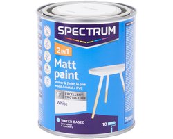 Spectrum Acryllak Houtverf op Waterbasis - Mat - Wit