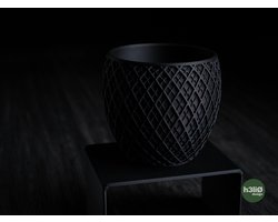 Spectrum Planter plantenpot – 11×10 cm – Moderne Plantenpot met Diamant-Textuur – Mat Houtskool of Marmer Rood – Design Kamerplanten Pot