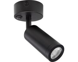 Spectrum - Wandspot Madara Slim incl. schakelaar - Fitting GU10 - Mini ⌀35mm - 36X95X165 - Zwart - Excl. GU11 Spot