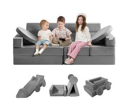Speelbank & Kinderbank - 15-in-1 Schuim Puzzelbank - Opvouwbaar - Multifunctioneel Matras en Speeltafel - Kinderfauteuil - Knuffelhoek - Educatief Speelgoed