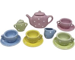 Speelgoed kindertheeservies - porselein - kinderservies - cadeau kind - sintcadeau - verjaardag - kerst
