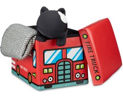 speelgoedbank - met opbergruimte - kinderkamer - 37 liter - 32 x 48 x 32 cm - brandweer