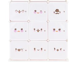 Speelgoedkast - 110x110x37 cm - 9 deuren - roze