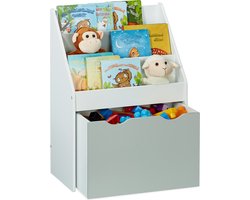 speelgoedkast 3 vakken - 70x50,5x28 cm - kinderkast op wielen - opbergkast kinderen