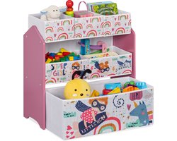 speelgoedkast - 6 manden - 66x63x30 cm - kinderen - opbergkast kinderkamer