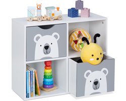 speelgoedkast kind - 2 lades - 2 vakken - 48 x 60 x 24,5 cm - kinderkamer
