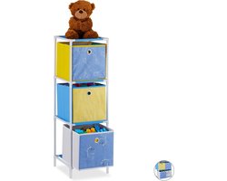 speelgoedkast - met 3 manden - opbergkast kinderkamer - dino - 89x27,5x30 cm - kinderkast