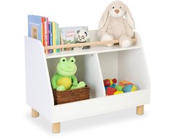 Speelgoedkast met boekenplank - 53 cm - wit