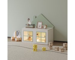 Speelgoedkist Vipsali 56x60x33 cm mintgroen en wit [en.casa]