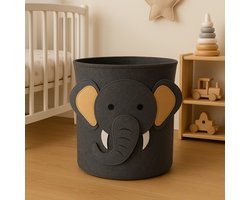 Speelgoedmand kinderen – Opbergmand Kinderkamer Wasmand – Kind Opbergzak speelgoed – Speelgoedkist decoratie - Olifant