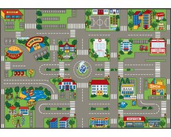 Speelkleed stad - Carpetplay-cityfun - speeltapijt - 100 x 150 cm - city