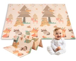 Speelmat - Inclusief Luxe Opbergtas - Dubbelzijdig - Speelkleed - Speelmat Baby - Speelkleed Baby - Speelmat Foam - 150 x 200 cm - Opvouwbaar - Beige - Baby Speelgoed 6 maanden - Baby cadeau - Kraamcadeau