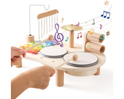 Speeltafel Baby - Muziektafel - Activiteiten tafel - Houten Speelgoed 1 jaar - Muziekinstrumenten - Speelgoedinstrument - Montessori - Educatief - Speeltafel voor kinderen - Speelgoed 1 jaar, 2 jaar en 3 jaar - Gomoor