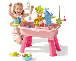 Speeltafel - Waterbandplank Voor Kinderen - 1 Set Baby Speeltafel Baby Speelgoed - Sensorische Watercircuittafel - Waterdicht - Tafel Om Te Vissen - Roze