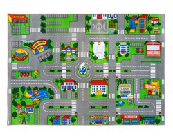 Speeltapijt city - 100 x 150 cm - speelkleed - PlayCarpet - uitwasbaar - antislip