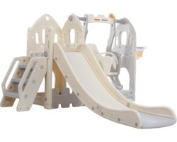 Speeltoestel 3 in 1 Luxe Huis Grijs/Wit voor binnen en buiten - Speelgoed - Baby - Peuter - Kleuter- Cadeau - 1 jaar - 2 jaar - 3 jaar - Sinterklaas - Kerst - Jongen - Meisje - Schuifaf