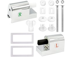 Spetsbst 2 stuks universele toiletzittingbeugel, toiletzittingbevestigingsscharnieren zinklegering toiletzittingscharnieren met complete accessoires, soft-close toiletzitting metalen scharnieren toiletzittingen