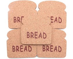 SPHProducts - Kurken Onderzetters - Bescherming Tafel - 4 inch - Stain Heat Scratch Resistant - Set van 5 - Geschikt voor Thuisgebruik - Bruin
