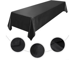 SPHProducts - Tafelkleed - Bruiloft - Bescherming en Verfraaiing - Zwart - Satijn - Eettafel - Geschikt voor Feestdagen - 145x260cm