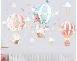 Spicker I Dieren in luchtballon I Muursticker I Babykamer I Speelkamer I Slaapkamer I Kinderkamer I Decoratie sticker I Wanddecoratie I Muurdecoratie I Baby I Jongen I Meisje