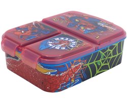 Spiderman Broodtrommel Kind – 3-vaks Lunchbox – 900 ml – BPA-vrij – Stevig & Lekvrij – Marvel Design