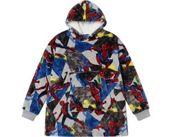SpiderMan Hoodie Fleece Deken, Jump - Volwassen - One Size
