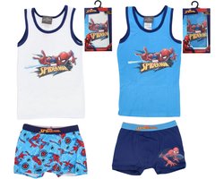 Spiderman Ondergoed set - Maat 110/116 - Blauw - Grijs - Hemd