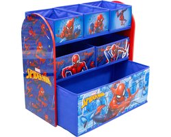 Spiderman Opbergkast - Speelgoed Opbergbank - Kinderkast met Opbergbakken - Opbergsysteem voor Kinderen - 62,5 x 29,5 x 60 cm