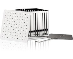 Spiedini SatéMaker/SpiesMaker - Vleeskubus voor het rijgen en snijden van 100 sate of (vlees)spiesjes van 15 mm doorsnee en 11 cm hoog - Materiaal: kunststof/rvs