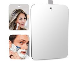 Spiegel - 20*25 cm - Douchespiegel - Hangspiegel - Scheerspiegel - Frameloze make-upspiegel - Acrylspiegel - Onbreekbaar en condensvrij - Met haak - Geschikt voor badkamers, toiletten, kamperen en buiten