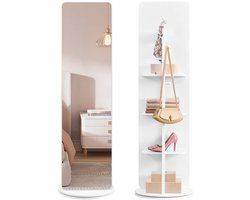 Spiegel - 360° draaibaar - Over de hele lengte - Met planken en haken