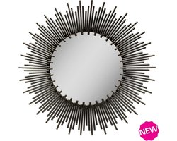 Spiegel Arebe | Rond | Zwart - Black | L75 x B2 x H75 cm