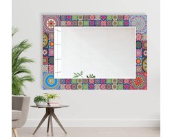 Spiegel Bohemien Decor - Mozaïek Spiegel - Wanddecoratie - Gehard Glas - 70 x 50 cm - Multicolor