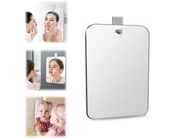 Spiegel - Douchespiegel - Hangende spiegel - Scheerspiegel - Frameloze make-upspiegel - Acrylspiegel - Onbreekbaar en anti-condens - Inclusief haak - Geschikt voor badkamers, toiletten, kamperen en buiten (20*25cm)