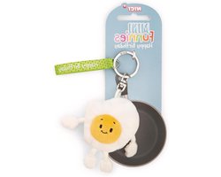 Spiegel Ei - Knuffel Sleutelhanger - Tas Decoratie - Gemaakt van gerecycled materiaal - 7 cm - Wit