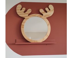 Spiegel - Hert - Rendier spiegeltje - Klein - Kinderkamer - Babykamer - Wandspiegel