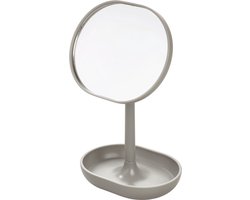Spiegel met Bakje, Staand, 16.5 x 11.3 x 19.8 cm, Kunststof, Grijs - iDesign | Cade