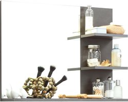 Spiegel met planken | 72 x 20 x 57 cm | Cancun/Indy-reeks | Matera-grijs