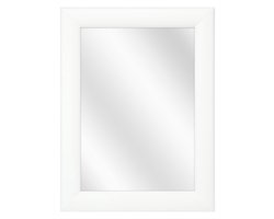 Spiegel met Ronde Houten Lijst - Wit - 40x60 cm