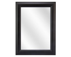 Spiegel met Ronde Houten Lijst - Zwart - 40x60 cm