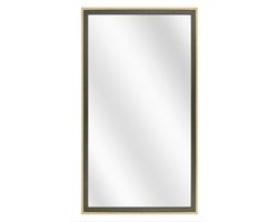Spiegel met Tweekleurige Houten Lijst - Groen / Blank - 20x50 cm